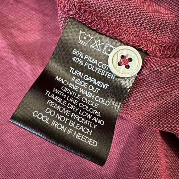 NWOT ZACHARY PRELL Performance Golf Polo Short Sleeve in Burgundy - Picture 7 of 8
